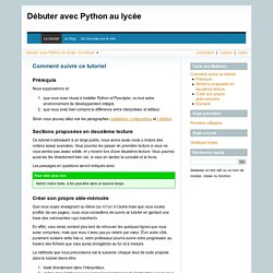 Débuter avec Python au lycée