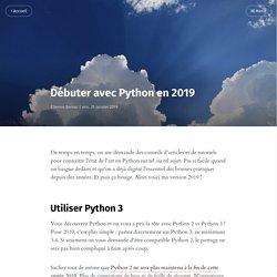 Débuter avec Python en 2019