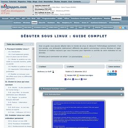 DEBUTER SOUS LINUX : GUIDE COMPLET