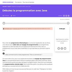Débutez la programmation avec Java