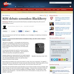 RIM debuts screenless BlackBerry - Hardware - News