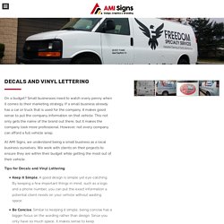 Decals and Vinyl Lettering - AMI Signs