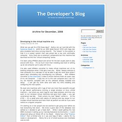 December « 2008 « The Developer’s Blog