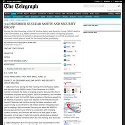 3-4 DECEMBER NUCLEAR SAFETY AND SECURITY GROUP