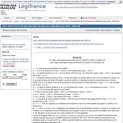 LOI n° 2012-1510 du 29 décembre 2012 de finances rectificative pour 2012 - Article 68