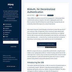BitAuth, for Decentralized Authentication