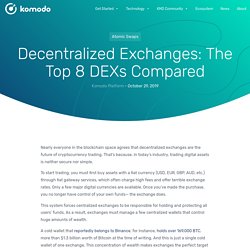 Decentralized Exchanges: The Top 8 DEXs Compared