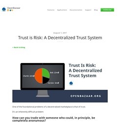 Trust is Risk: A Decentralized Trust System - OpenBazaar