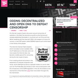ODDNS: Decentralized and Open DNS To Defeat Censorship