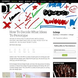 How To Decide What Ideas To Prototype
