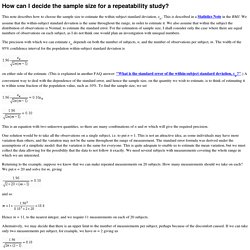 How can I decide the sample size for a repeatability study?