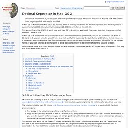 Decimal Seperator in Mac OS X - MindMaster