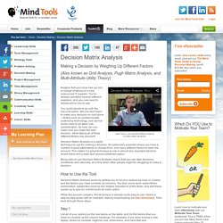 Grid Analysis - Decision-Making Skills Training from MindTools