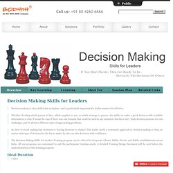 Decision Making Skills Training for Leaders