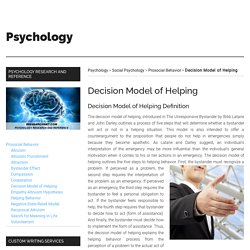 Decision Model of Helping - IResearchNet