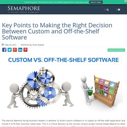 Key Points to Making the Right Decision Between Custom and Off-the-Shelf Software