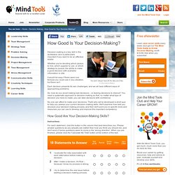 How Good Is Your Decision Making? - Decision-Making Skills Training from MindTools