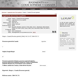 Cour suprême du Canada - Décisions