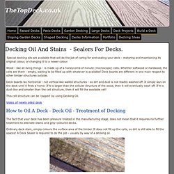 Decking oil treatment, together with decking sealers, stains