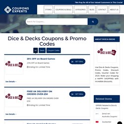£15 OFF Dice & Decks Coupons, Promos & Discount Codes 2020