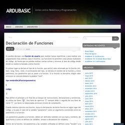 Declaración de Funciones