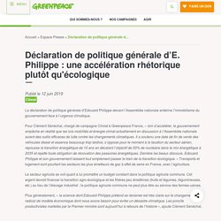 Déclaration de politique générale d’E. Philippe : une accélération rhétorique plutôt qu’écologique