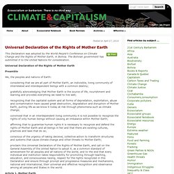 Universal Declaration of the Rights of Mother Earth