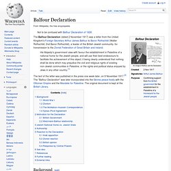 Balfour Declaration of 1917
