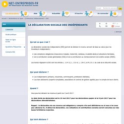 La déclaration sociale des indépendants (DSI, ex-DCR) sur net-entreprises.fr