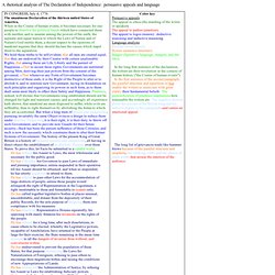 Rhetorical analysis of the Declaration of Independence