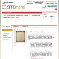 The Declaration of Independence: "An Expression of the American Mind"