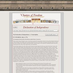 Declaration of Independence - Text Transcript