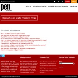 Declaration on Digital Freedom: FAQs PEN International