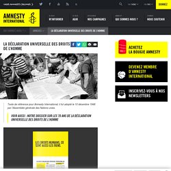 La Déclaration universelle des droits de l'homme - Amnesty International Belgique