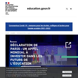 Déclaration de Paris : investir dans les futurs de l’éducation