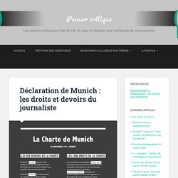 Déclaration de Munich : les droits et devoirs du journaliste