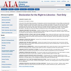 Declaration for the Right to Libraries - Text Only