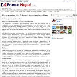 Déposer une déclaration de demande de manifestation publique France Nepal - Nepal France info