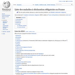 Liste des maladies à déclaration obligatoire en France
