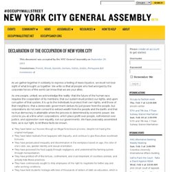 Declaration of the Occupation of New York City