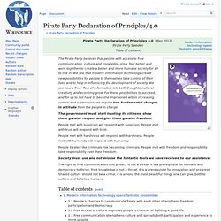 Pirate Party Declaration of Principles/4.0