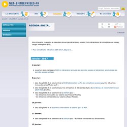 Agenda des déclarations sociales sur net-entreprises.fr