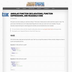 Angular Function Declarations, Function Expressions, and Readable Code