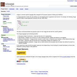 visage - Declarative language for expressing user interfaces