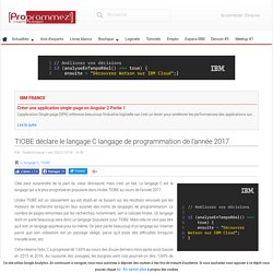 TIOBE déclare le langage C langage de programmation de l'année 2017