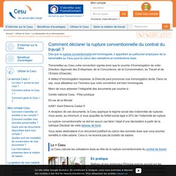 Comment déclarer la rupture conventionnelle du contrat de travail ? - www.cesu.urssaf.fr