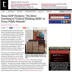 critical thinking outlawed in texas