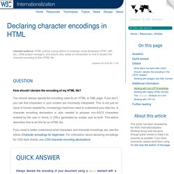 Declaring character encodings in HTML