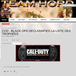 COD : black ops declassified la liste des trophées