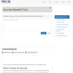 Decode Base64 To String And Base 64 Decoder